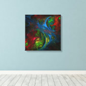 Toile Genesis Blue Art Abstrait Quad Canvas Imprimer (Insitu (Plancher de Bois))