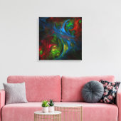 Toile Genesis Blue Art Abstrait Quad Canvas Imprimer (Insitu(Salon))