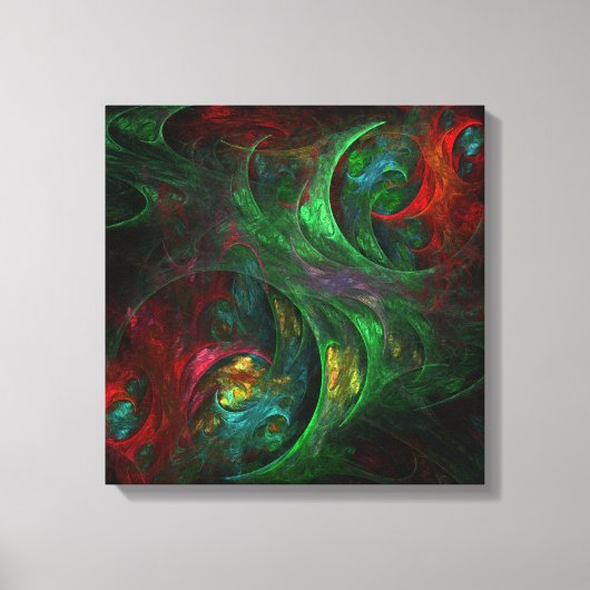 Toile Genesis Green Art Abstrait Quad Canvas Imprimer (Recto)