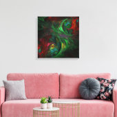 Toile Genesis Green Art Abstrait Quad Canvas Imprimer (Insitu(Salon))