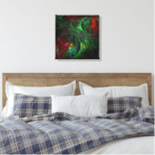 Toile Genesis Green Art Abstrait Quad Canvas Imprimer (Insitu(Chambre))