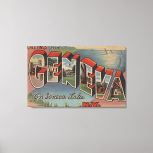 Toile Genève, New York - Scènes de grandes lettres