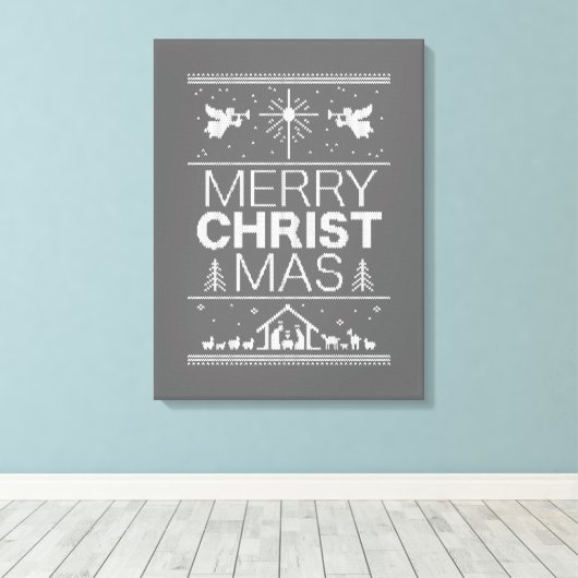 Toile Génial Joyeux Chandail de Noël Religieux Christian (Insitu (Plancher de Bois))