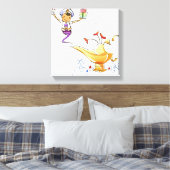 Toile Genie apportant une maison et des cadeaux d'une la (Insitu(Chambre))