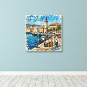 Toile Genoa Harbor Lighthouse Scene Canvas Art (Insitu (Plancher de Bois))