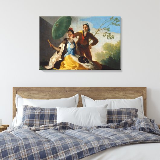 Toile Gentleman tenant un parasol pour une beauté espagn (Insitu(Chambre))