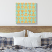 Toile Geo Step extérieur | Motif Gold et Turquoise (Insitu(Chambre))