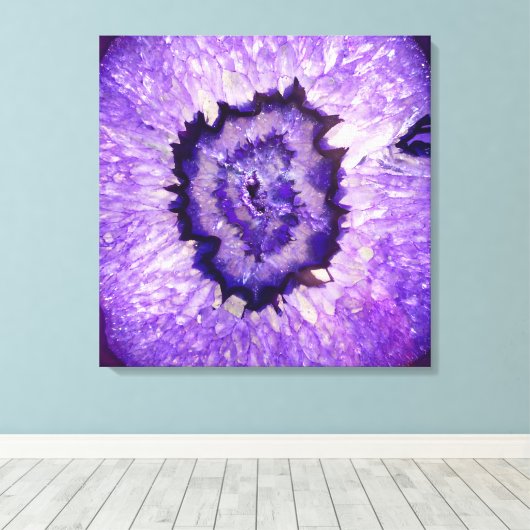 Toile Géode d'agate violet tombé (Insitu (Plancher de Bois))
