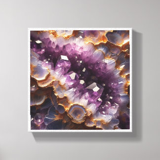 Toile Géode d'améthyste violette de luxe - Cristal à bor