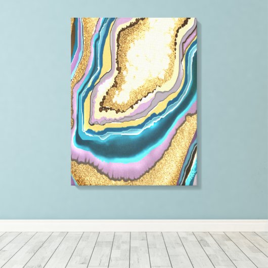 Toile Géode doré Abstrait moderne Géode Agate (Insitu (Plancher de Bois))