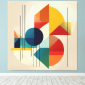 Toile Geometric Abstract Art in Bauhaus Style (Insitu (Plancher de Bois))