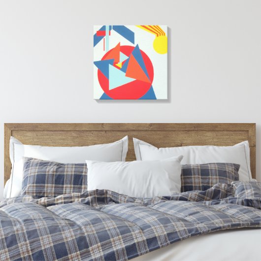 Toile Geometric Bold Yellow Sunburst Canvas Print (Insitu(Chambre))