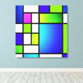 Toile Geometric Harmony – Modern Neon Canvas Print (Insitu (Plancher de Bois))