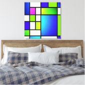 Toile Geometric Harmony – Modern Neon Canvas Print (Insitu(Chambre))