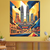 Toile Géométrie Abstraite de la ville de Malaisie (Insitu(Salon))