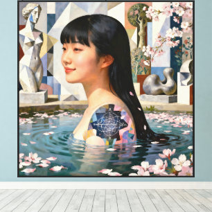 Toile "Géométrie de sérénité" - Un portrait numérique
