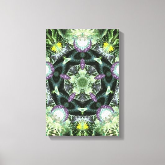 Toile Géométrie Herbilicielle Fractale Mandala Enveloppé (Recto)