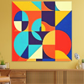 Toile Géométrie moderne colorée (Insitu(Salon))