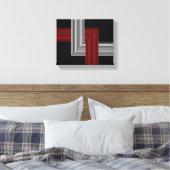 Toile Géométrie rouge, blanche et noire de 10 po x 8 po (Insitu(Chambre))