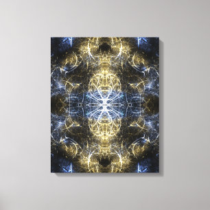 Toile Géométrie sacrée fractale d'art Plasma Doré