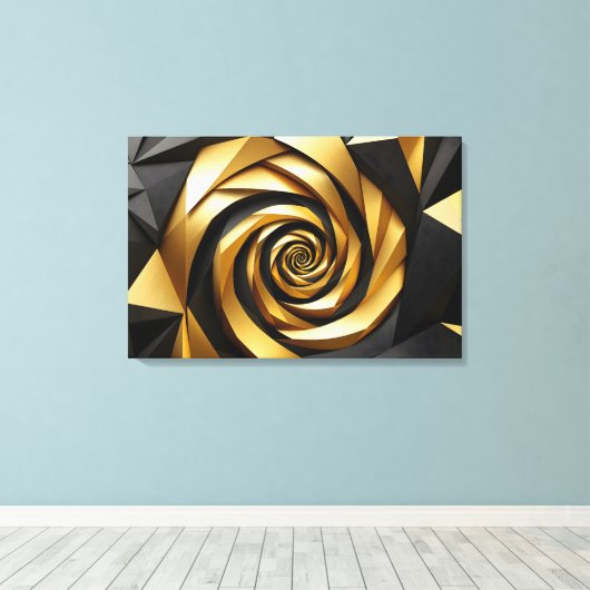 Toile Géométrie spirale dorée (Insitu (Plancher de Bois))