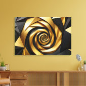 Toile Géométrie spirale dorée (Insitu(Salon))