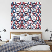 Toile Géométrique Abstraite : Bleu rouge (Insitu(Chambre))