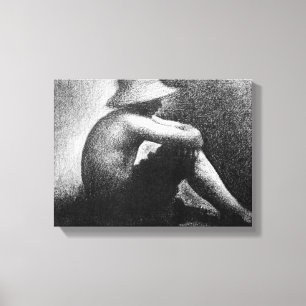 Toile Georges Seurat - garçon s'asseyant dans le chapea