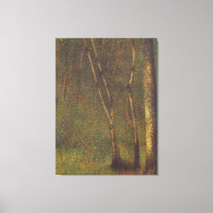 Toile Georges Seurat's In the Woods à Pontaubert (1883)