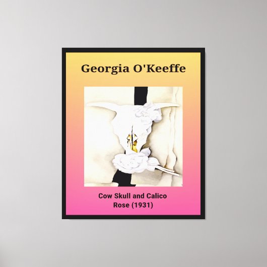 Toile Georgia O'Keeffe : Crâne de vache et Rose de Calic (Recto)