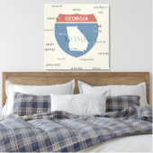 Toile Georgia State Cities Stretched Canvas Print (Insitu(Chambre))