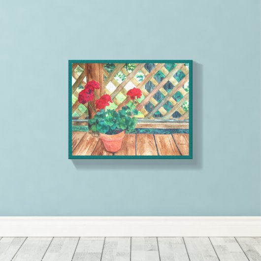Toile Géranium rouge (Insitu (Plancher de Bois))