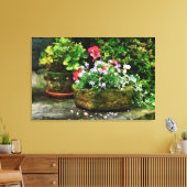 Toile Geraniums et fleurs de lavande (Insitu(Salon))