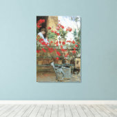 Toile Geraniums par Childe Hassam, Impressionnisme Vinta (Insitu (Plancher de Bois))