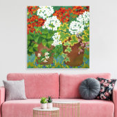 Toile Geraniums rouge et blanc en pots 2013 (Insitu(Salon))