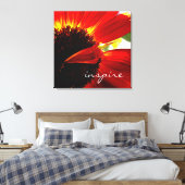 Toile Gérbera Daisy Rouge Photographie Inspirer Script G (Insitu(Chambre))
