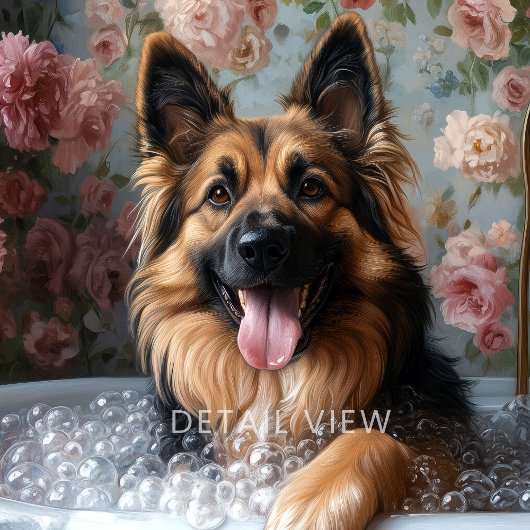Toile German Shepherd Bubble Bath Bliss