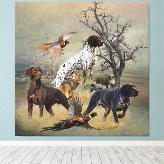 Toile German Shorthaired Pointers (GSP)       (Insitu (Plancher de Bois))