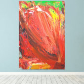 Toile Geste Vertical Abstrait en Rouge (Insitu (Plancher de Bois))