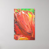 Toile Geste Vertical Abstrait en Rouge (Recto)