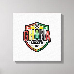 Toile Ghana Football 2026 Football Gras Pays Typographie