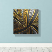 Toile Gilded Fusion–Black & Gold Engraved Metal Wall Art (Insitu (Plancher de Bois))