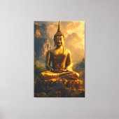 Toile Gilded Seated Buddha Under a Sunset Sky (Recto)