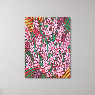 Toile Gingembre de cône rose Alpinia Fleurs tropicales F