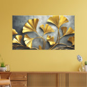 Toile Ginkgo doré : Artistérie métallique (Insitu(Salon))