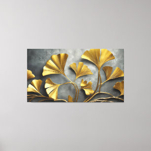 Toile Ginkgo doré : Métal Art
