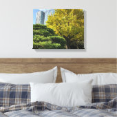 Toile Ginkgo jaune doré et pin (Insitu(Chambre))