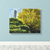 Toile Ginkgo jaune doré et pin (Insitu (Plancher de Bois))