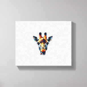 Toile Girafe amoureux d'animaux de style impressionniste