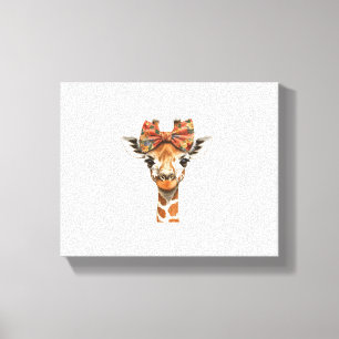 Toile Girafe Boho Fleur Sauvage Coquette Arc Maman Fête